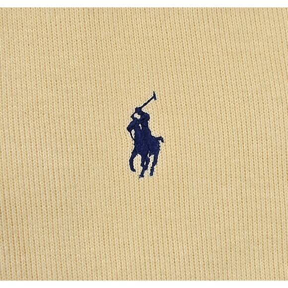 POLO RALPH LAUREN Sweater Mens Ribbed 1/4 Zip Pullover 100% Cotton Yellow 2XL - Picture 2 of 10